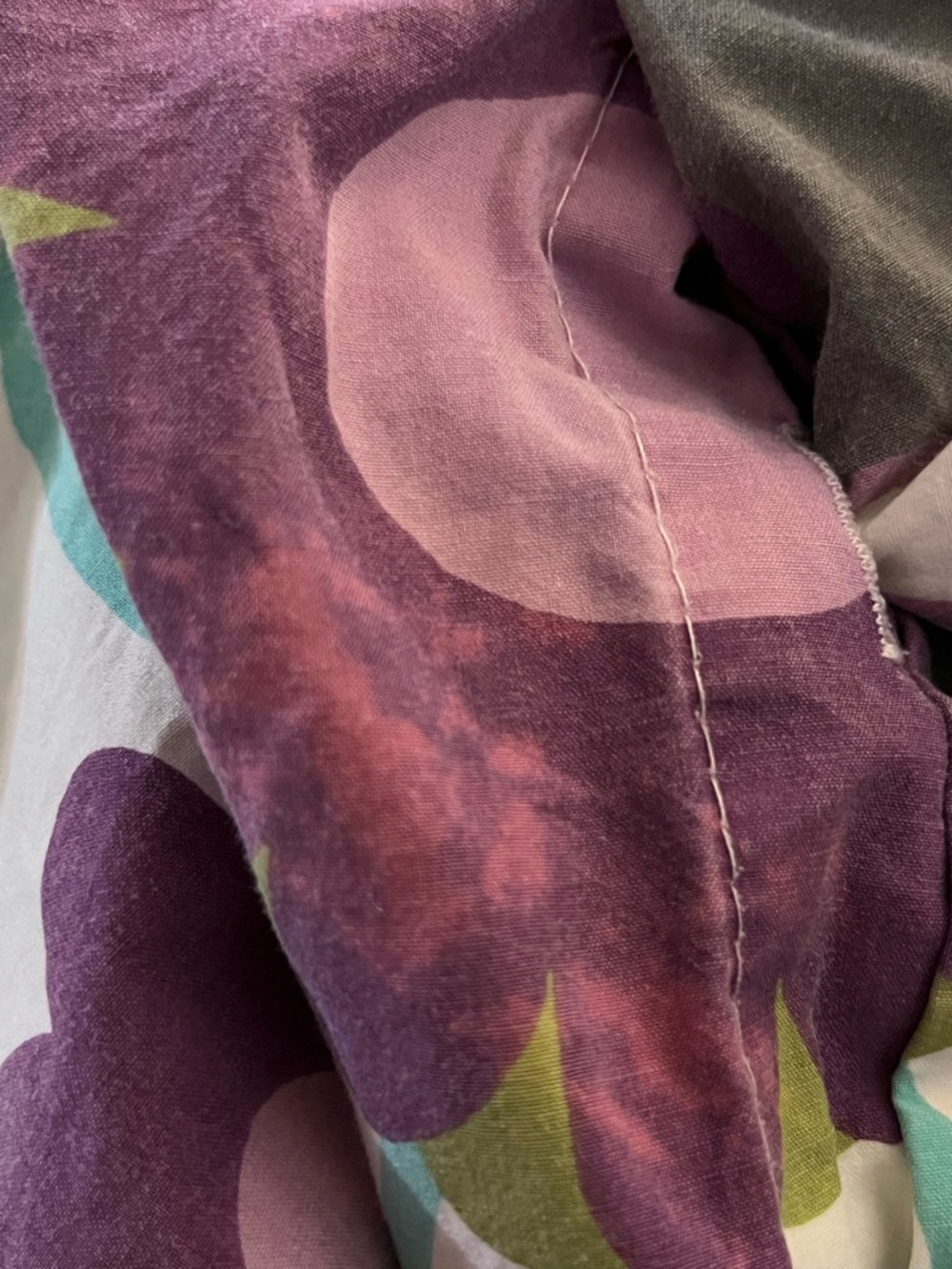 Pottery Barn Teen~Floral Print Gray, Purple & Teal~ Queen Duvet & Pillowcases - Picture 10 of 16